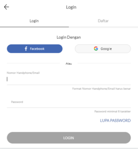 Login Page Mataharimall