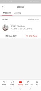 OYO 127 W Residence - Tampilan Aplikasi Saat Checkin