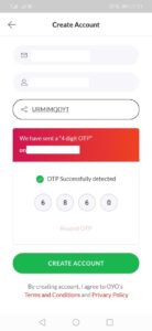 OYOROOMS - Masukkan referral code dan kode OTP yang dikirim lewat sms